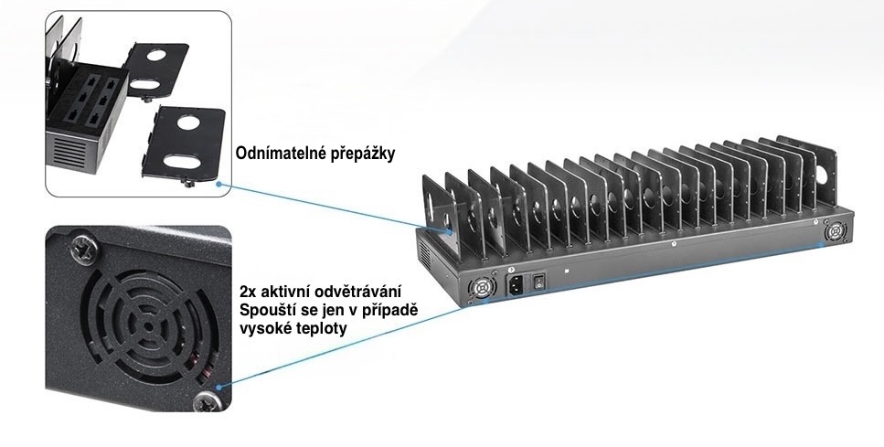 Charging C20 - 25W na port - 500W celkem